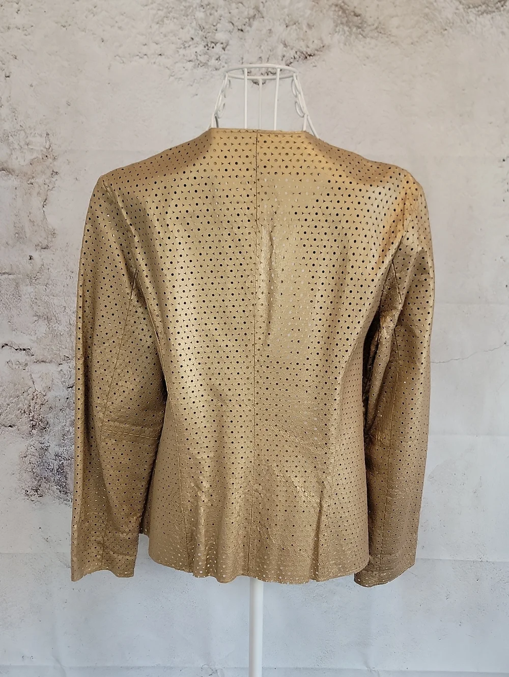 Yvonne & Marie Vintage Gold Leather Women's Jacket Blazer Size M